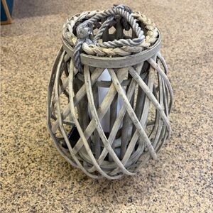 Chic Woven Lantern in Gray